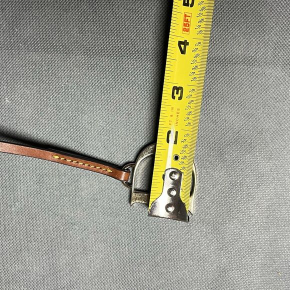 Vntg Dooney & Bourke D & B Purse Charm Gold & Brown Leather Hangtag Bag Charm - Picture 7 of 7